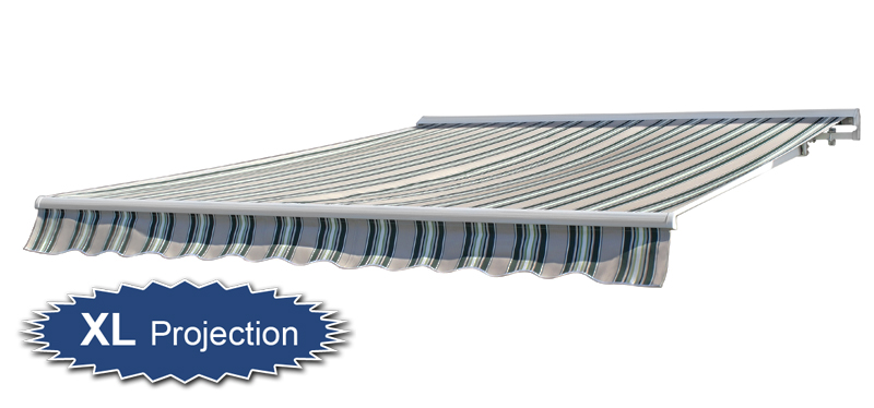 2.5m Half Cassette Electric Awning, Multi Stripe (3.5m Projection)